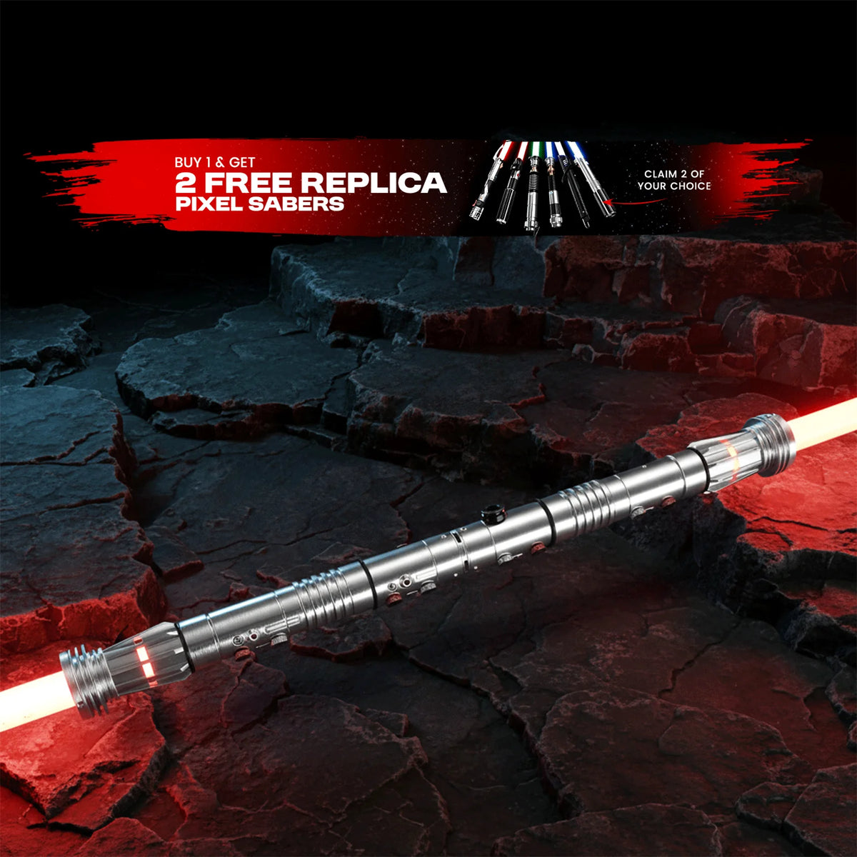 DM Double Bladed Xenopixel  - Get 2 Free Replica Pixel Sabers