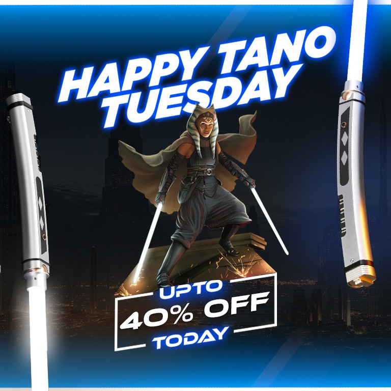ashoka tano neopixel lightsaber offer of the day