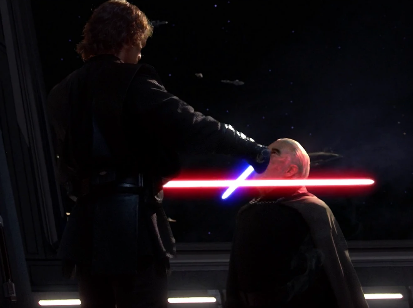 During the Battle of Coruscant, Skywalker executed Dooku with the Sith Lord's own lightsaber