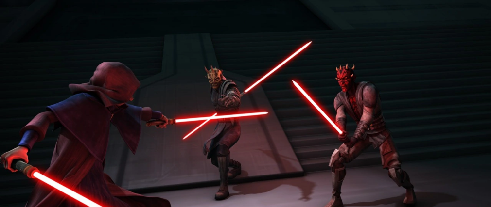At the Sundari Royal Palace, Maul wielded his lightsaber against his former Master.
