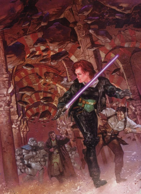 Mara Jade with her lightsaber after the Battle of Endor