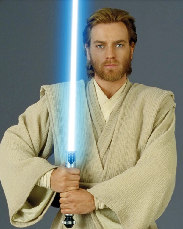 Obi Wan Kenobi with blue lightsaber
